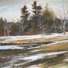 Double Pine | Watercolor | 5x9 | SOLD