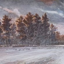The Light Of Sun And Stars | Watercolor | 11 x 30 - SOLD