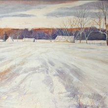 Evening Visitors | Watercolor | 11 x 30