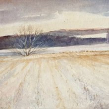 Jacks Pond | Watercolor | 5.5 x 15