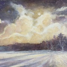 Night Feeders | Watercolor | 7 x 10 - SOLD