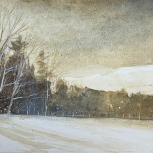 Pine Stand | Watercolor | 4 x 11 - SOLD